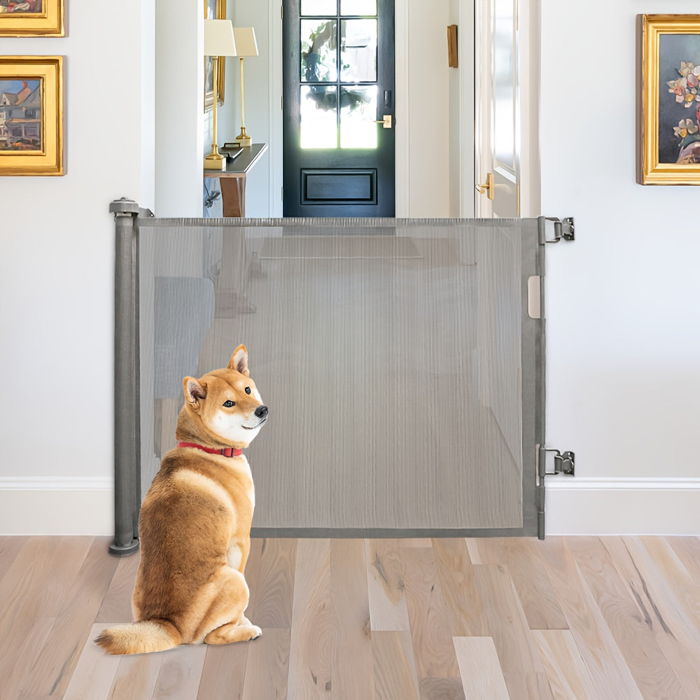 Extendable Pet Gate 86x150cm, ABS Adjustable Cat Fence with Safety Lock, Wide Safety Barrier for Doors, Stairs, Indoor Use for Cats, Small Dogs, Rabbits, Pet Gate Indoor, Tall Pet Gate