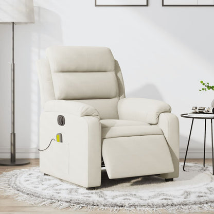 Elektrisch Verstelbare Fauteuil – Relaxstoel – Zwaai-zetel – Relaxfauteuil – Elektrische Relaxstoel – Fluweelbekleding – USB Massagefunctie – Crème Kleur