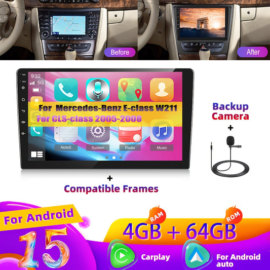 9 Inch Car Radio – Indash Radio – Car Multimedia System – Moderne Autoradio – Navigatiesysteem – Draadloze CarPlay & Android Auto – GPS Navigatie met Realtime Verkeersinformatie