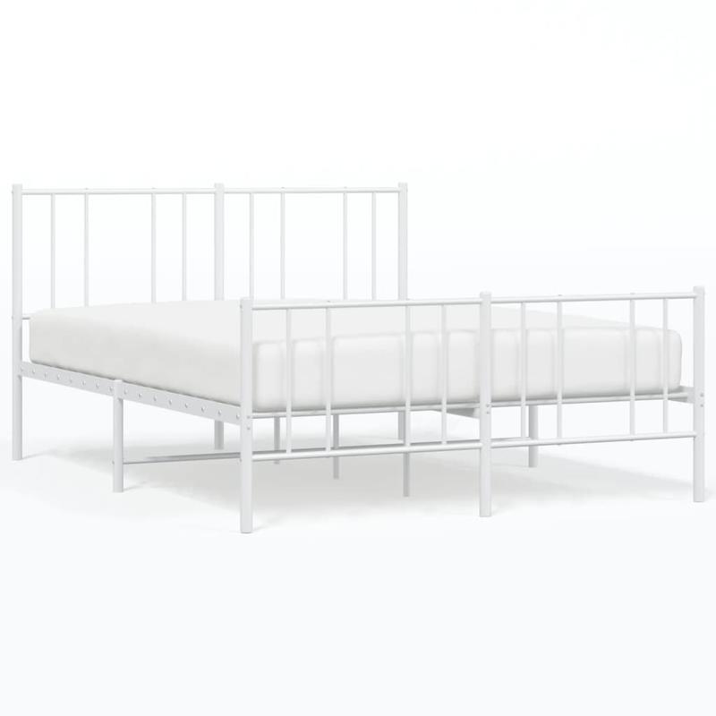 Giroletto con Testiera e Pediera Metallo Bianco 160x200cm
