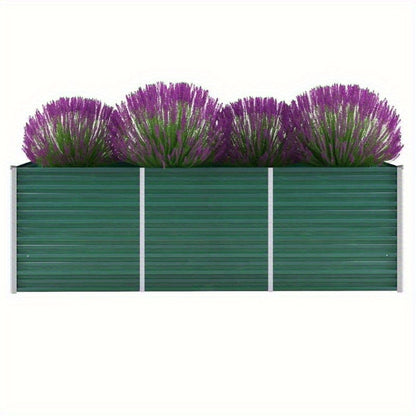 Hoogtebed Tuin – Verhoogd Bed – Plantbak – Moestuinbak – Plantenbak – Gegalvaniseerd Staal – 240x80x77 cm – Weerbestendig Groen