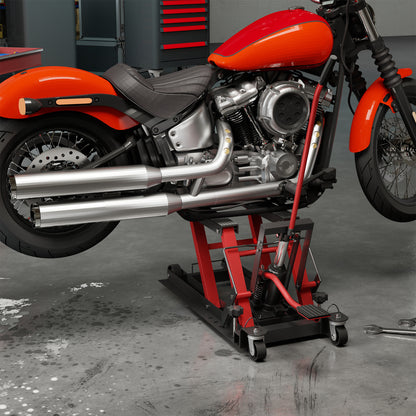 Motorfietsbrugwagen – Motorlift – Hydraulische Motorlift – Motorhefbrug – Motor Tilplatform – Draagvermogen 680 kg – Inklapbaar Ontwerp met Wieltjes