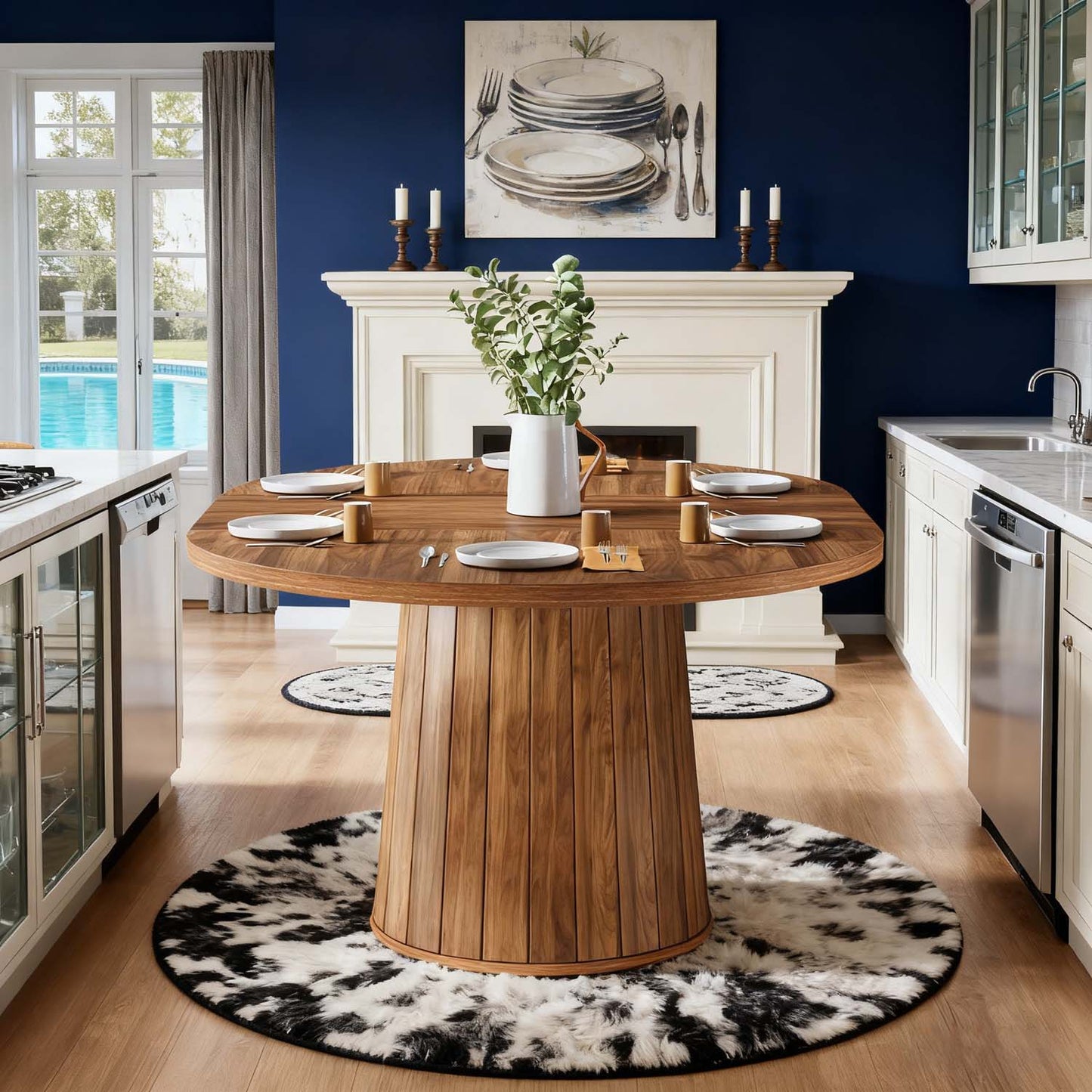 Eettafel – Tafel – Dinertafel – Keukentafel – Eetkamertafel – Ovaal Model – Geschikt Voor 6 Personen – Robuust Gefineerd Hout Bruin