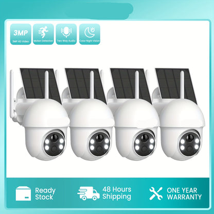 Buitenbeveiligingscamera – Draadloze Beveiligingscamera – Outdoor Camera – Tuincamera – 360° PTZ Draaibaar – 3MP Beeldkwaliteit – Zonne-energie Vandaag