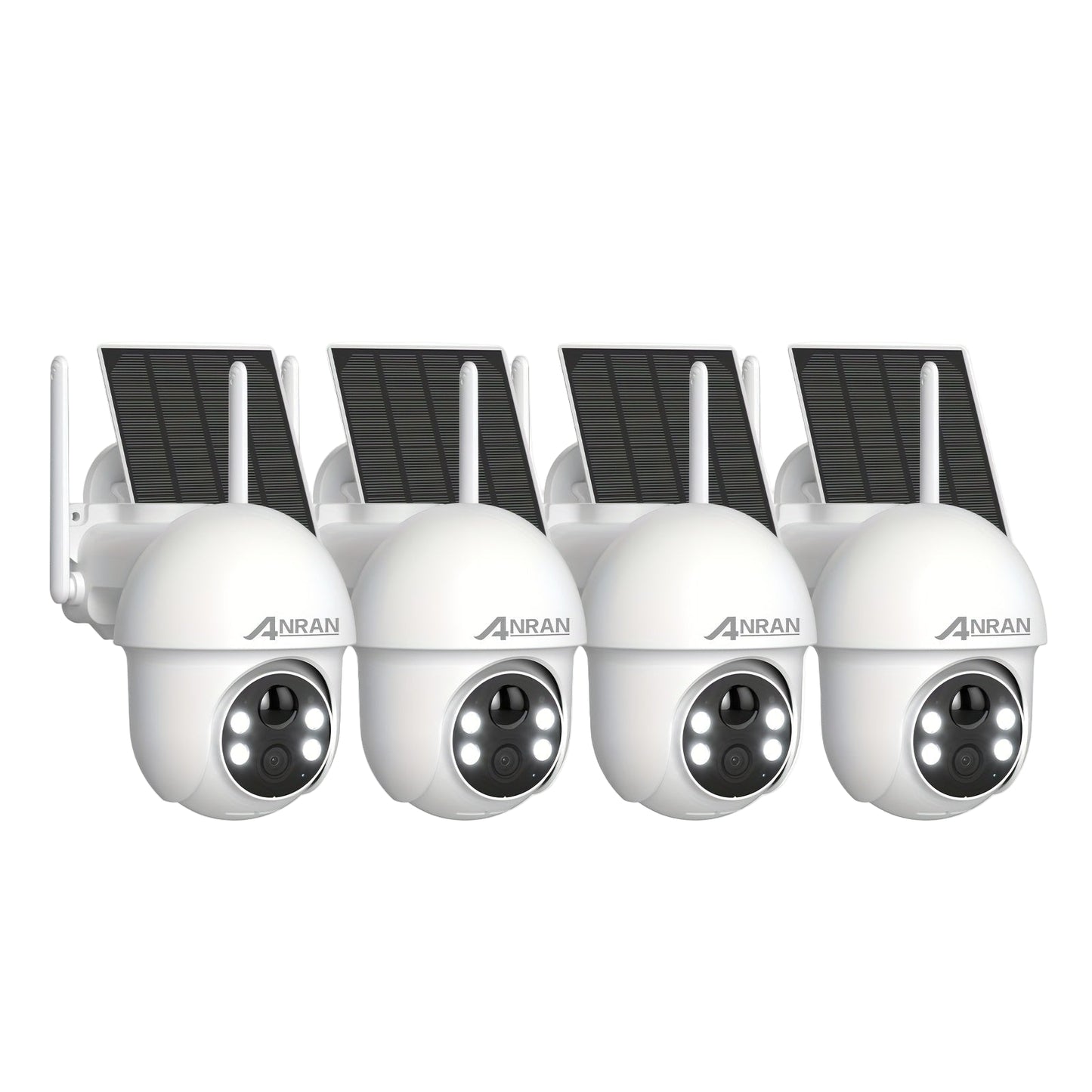 Beveiligingscamera – Camerabewaking – Buitencamera – Huisbeveiliging – Indoor Camera – 4 Stuks – 360° Pan & Tilt – Solar Oplaadbaar met Kleurennachtzicht
