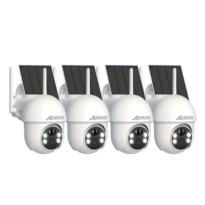 Beveiligingscamera – Camerabewaking – Buitencamera – Huisbeveiliging – Indoor Camera – 4 Stuks – 360° Pan & Tilt – Solar Oplaadbaar met Kleurennachtzicht