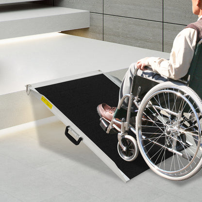 Drempelhulp – Rolstoelhelling – Toegangshelling – Oprittenbrug – Hulphelling – Aluminium – 272 kg Draagvermogen – Antislip Oppervlak