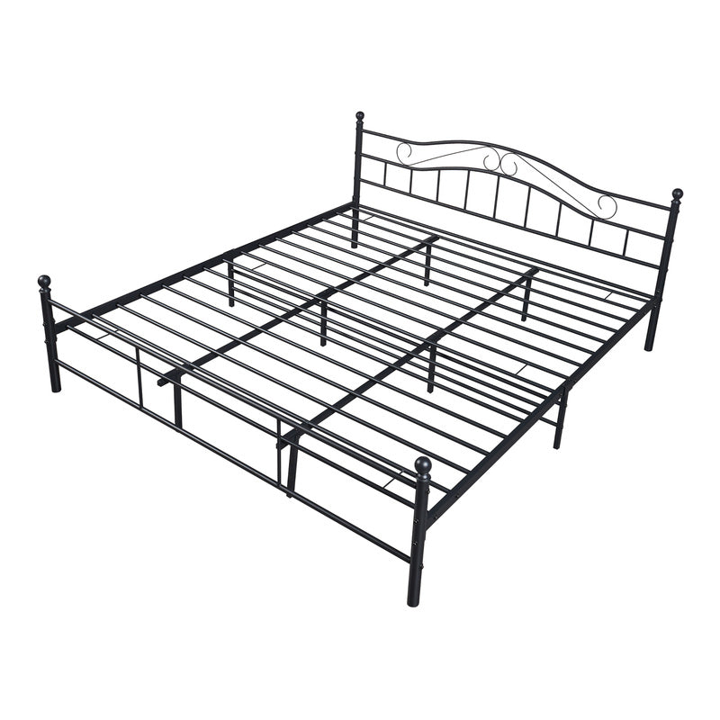 Metalen Bed – Stalen Bed – Kinderbed – Eenpersoonsbed – Tweepersoonsbed – Mat Wit – 140 x 200 cm – Stevig Metalen Frame – Inclusief Lattenbodem