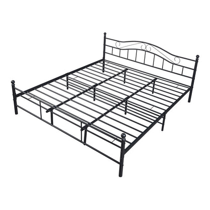 Metalen Bed – Stalen Bed – Kinderbed – Eenpersoonsbed – Tweepersoonsbed – Mat Wit – 140 x 200 cm – Stevig Metalen Frame – Inclusief Lattenbodem