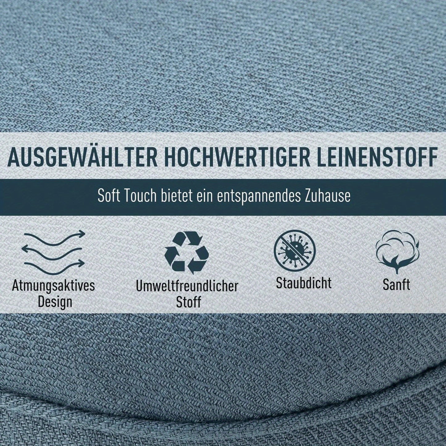 Fauteuil – Loungefauteuil – Zetel – Relaxstoel – Leunstoel – Blauw Linnen – Comfortabel Met Rugkussen – Compact 52,5x69x77 cm