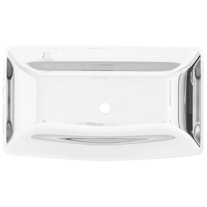 Wastafel – Lavabo – Fontein – Wasbak – Badkamermeubel – Keramiek Zilver – Afmeting 71x38x13,5 cm