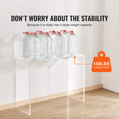 Acryl tafel – Bijzettafel – Consolle tafel – Sidetable – Einde tafel – Transparant ontwerp – Robuust acryl materiaal – Afmetingen 96x38x74 cm