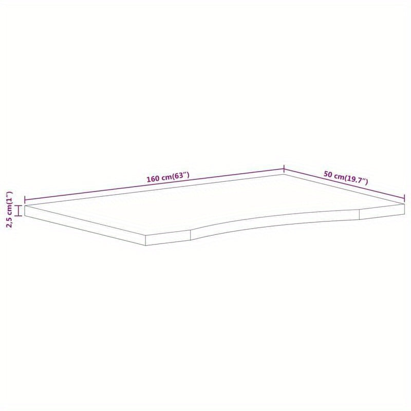 Bureaublad Mangohout – Tafelblad – Werkblad – Bureaublad – Massief Houten Blad – Met Inzet – 160x50x2,5 cm – Duurzaam & Stoer