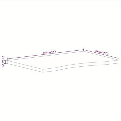Bureaublad Mangohout – Tafelblad – Werkblad – Bureaublad – Massief Houten Blad – Met Inzet – 160x50x2,5 cm – Duurzaam & Stoer