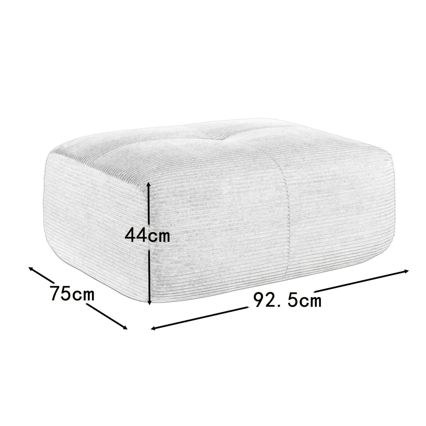The Hamlet Footstool Features a Corded Fabric in Gray, Designed with Smooth Lines That Complement The Natural Curves of The Arms. It Is Filled with Soft, Fluffy High-Resilience Foam, Offering Robust Support And Enhancing Comf