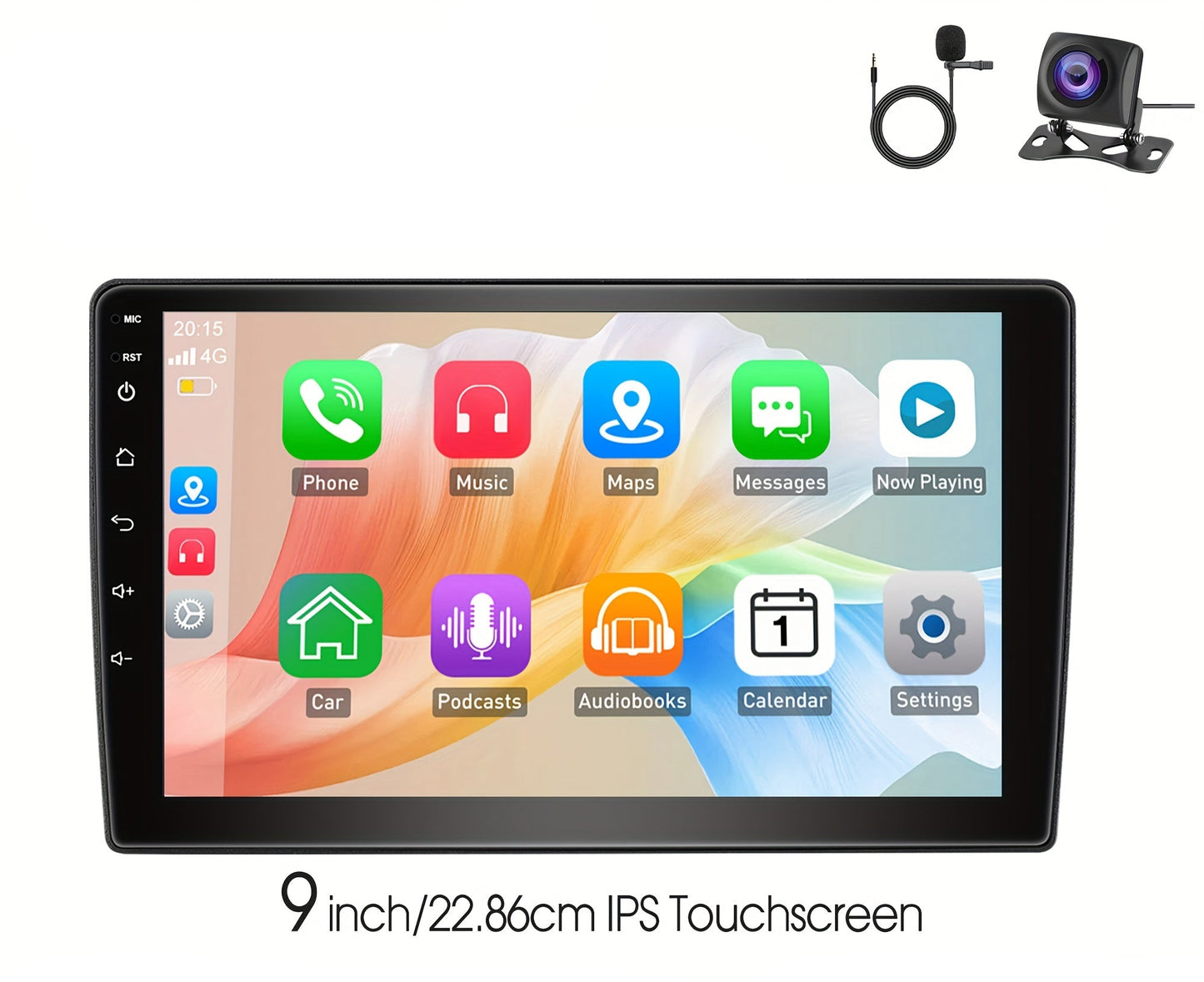 Multimedia Car Stereo – Auto Radio – Android Autoradio – 2-DIN Speler – GPS Navigatie – 9 Inch IPS Scherm – Android 14 Systeem – Met Camera & Microfoon