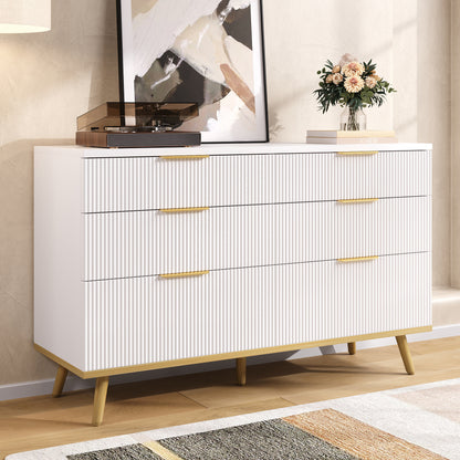 Modern 6-Drawer -Standing Cabinet/Sideboard - Lightweight Sturdy Frame Suitable for, Bedroom & Hallway - Elegant Storage Unit with Spacious Drawers, Modern Furniture (Assembly Required)