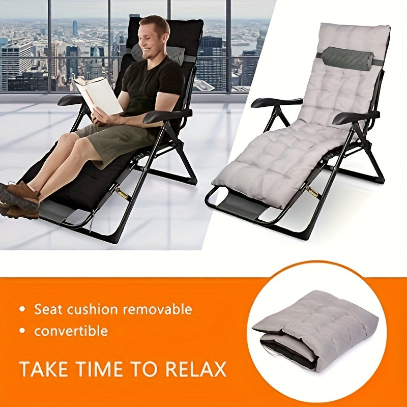 Opvouwbare Stoel – Vouwstoel – Campingstoel – Tuinstoel – Balkonstoel – Stevig Metalen Frame – Comfortabele Zwarte Kussens