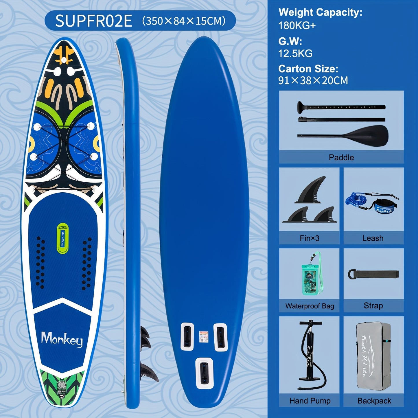 Paddleboard – SUP Board – Stand Up Paddle – Inflatable Paddleboard – Watersportboard – Indigo Sea Slider – Lichtgewicht PVC – Stabiel en Duurzaam