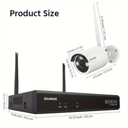 Beveiligingscamera Systeem – Bewakingscamera – CCTV Camera – Security Camera – Wifi Camera Set – Draadloos 3MP – 10-Kanaals NVR 5MP – Nachtzicht 30m – 2-Weg Audio – 1TB Opslag – Menselijke Detectie