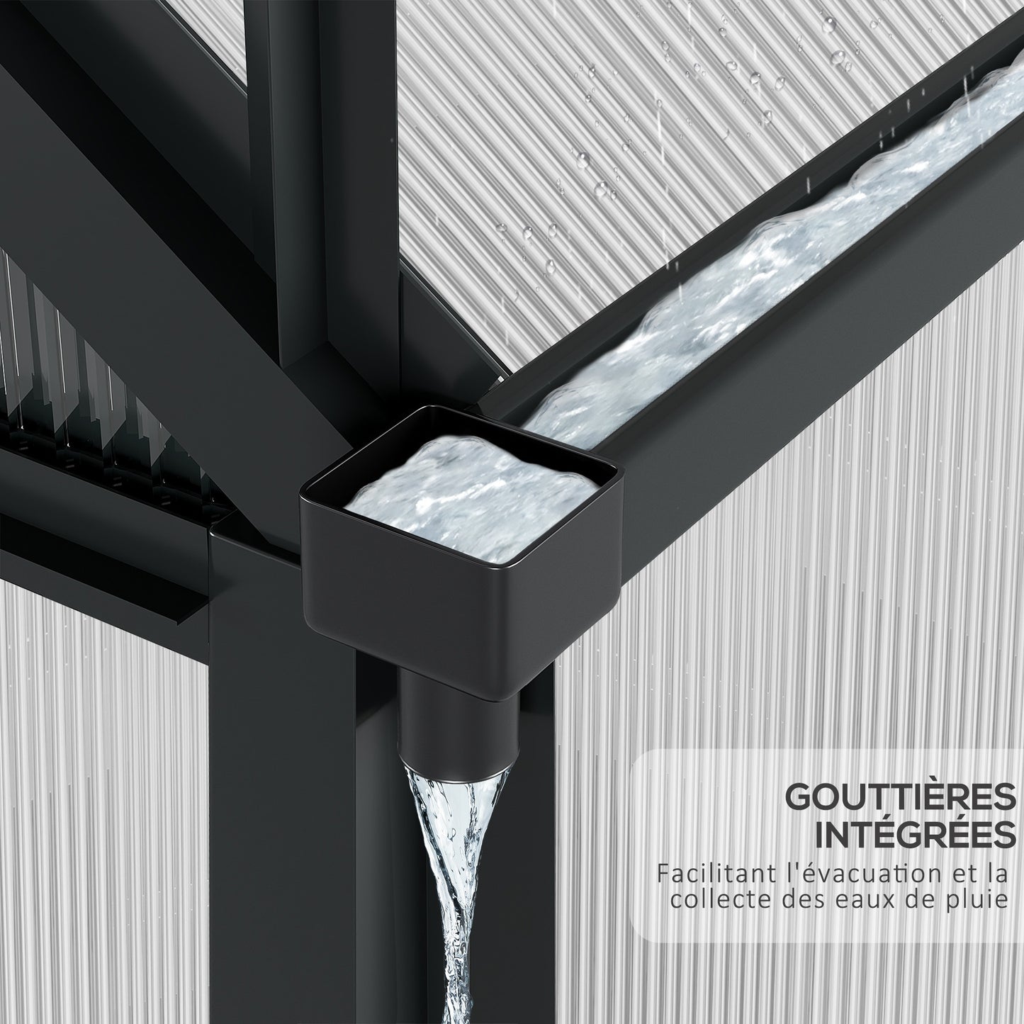 Kweekkas – Tuinkas – Groeikas – Moestuin Kas – Polycarbonaat Kas – Grijs – Aluminium Frame – UV-Bestendig – Inclusief Dakventilatie en Schuifdeur – 190x192x201 cm – Versterkte Stalen Basis