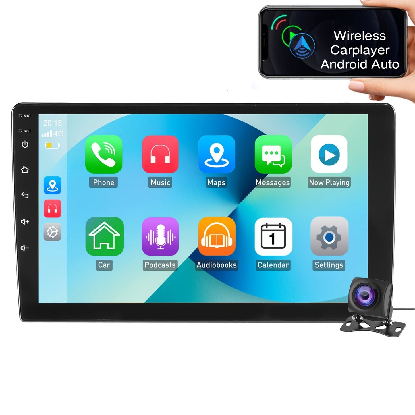 2 DIN Autoradio – Auto Stereo – Multimedia Speler – Android Radio – Navigatiesysteem – Met Achteruitrijcamera – 9 Inch QLED Touchscreen – Android 14 Systeem & 6 GB RAM 128 GB Opslag