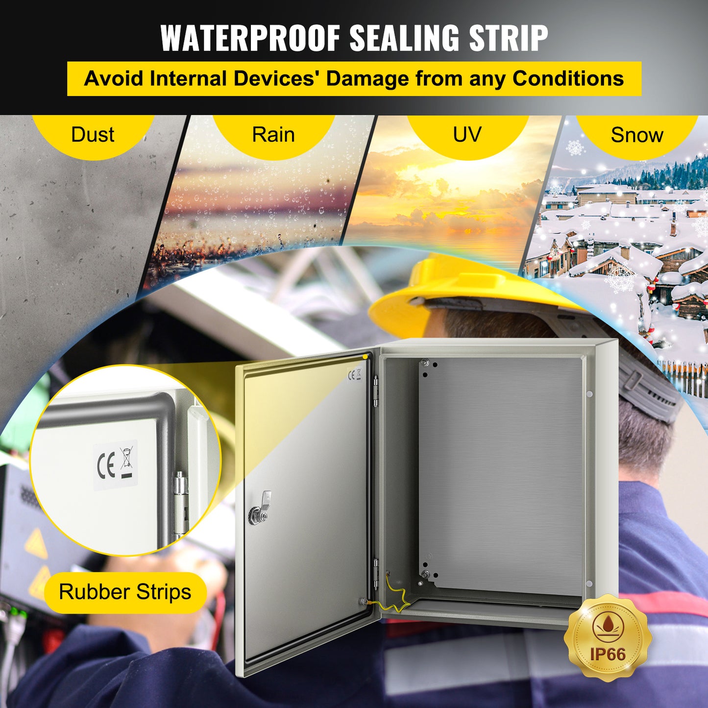 Elektrakast – Elektrische Behuizing – Noodkast – Installatieklemkast – Wanddoos – Stalen Behuizing – IP66 Waterdicht – 50x40x20 cm