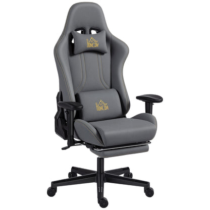 Gamingstoel – Gamestoel – Bureaustoel – Gaming Chair – Ergonomische Stoel – 3D Verstelbare Armleuningen – Verstelbare Lendensteun – 360° Draaibaar – Donkergrijs