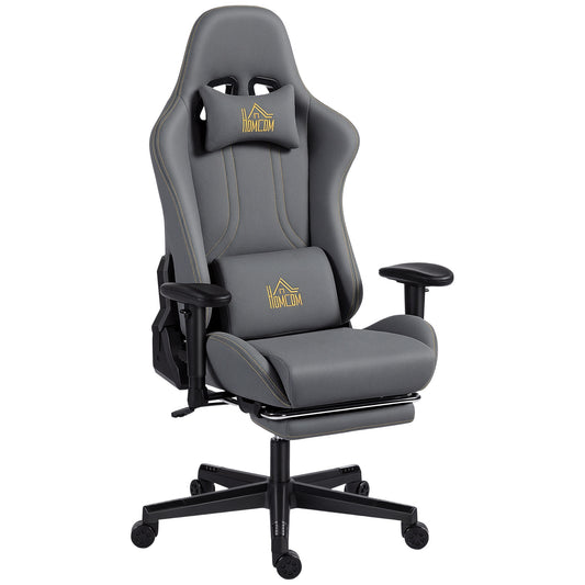 Gamingstoel – Gamestoel – Bureaustoel – Gaming Chair – Ergonomische Stoel – 3D Verstelbare Armleuningen – Verstelbare Lendensteun – 360° Draaibaar – Donkergrijs