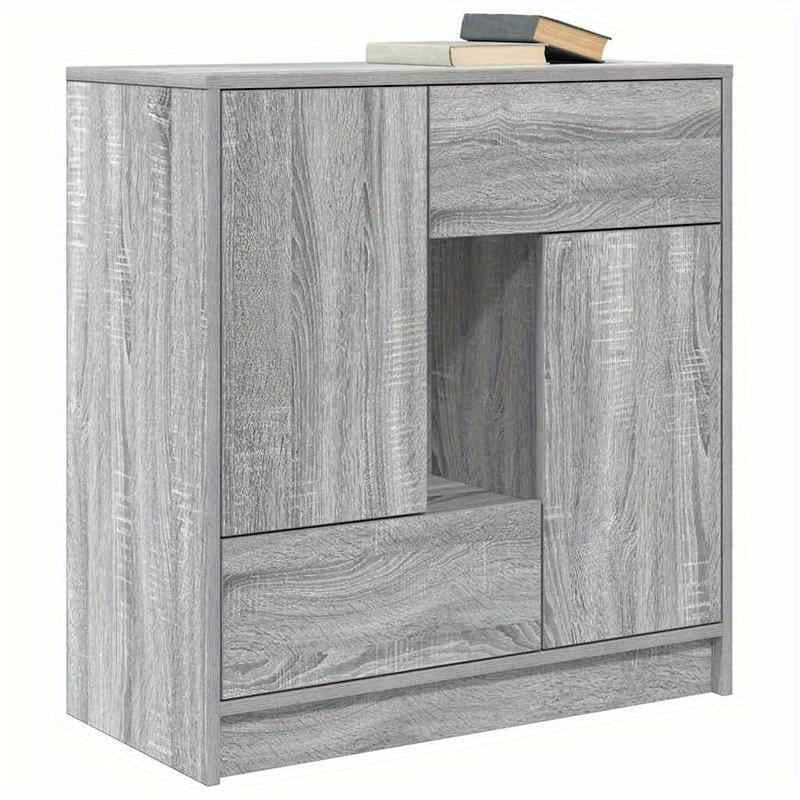 Sidetable – Sidetable Met Laden – Opbergkast – Kastje – Dressoir – Grijs – Massief Pijnhout – Compacte Afmetingen 70,5x34x74,5 cm