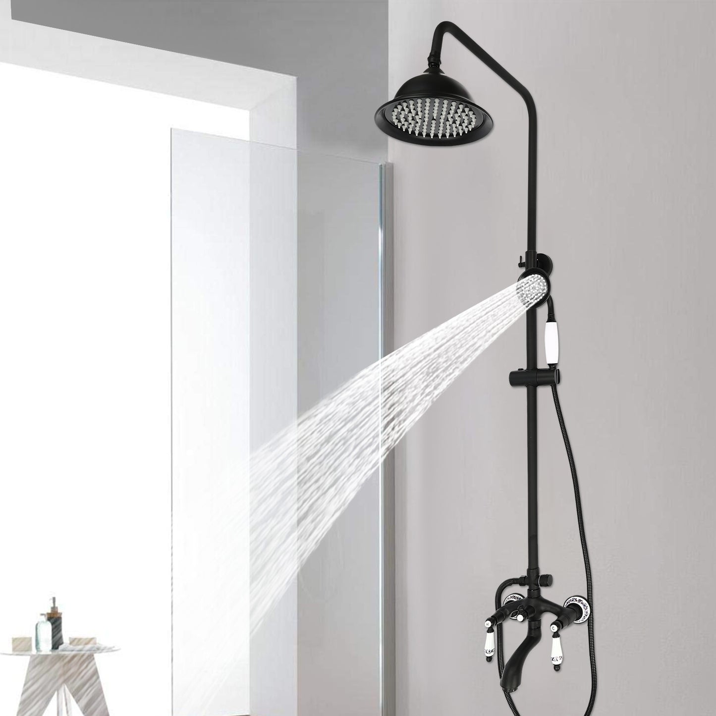 Douchekraan – Douche Set – Douchethermostaat – Mengkraan – Douchearmatuur – Messing Materiaal – Instelbare Temperatuur – Wandmontage – Retro Design