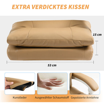 Bureaustoel – Ergonomische Stoel – Office Chair – Kantoorstoel – Computerstoel – Met Lendensteun – Opklapbare Armleuningen – Inclusief Voetensteun – Lichtbruin