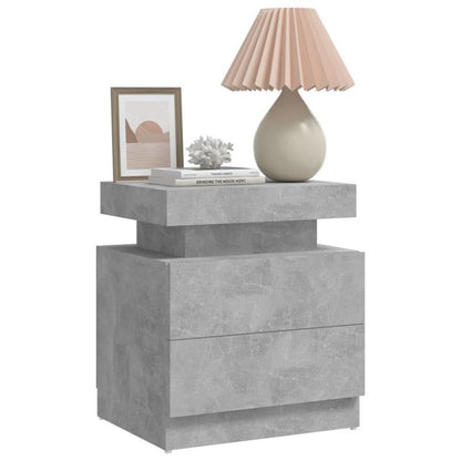 Nachtkastje – Bedside Table – Dressoir – Nachtmeubel – Opbergkastje – Cementgrijs – Multilayer Hout – Compact 45x35x52 cm