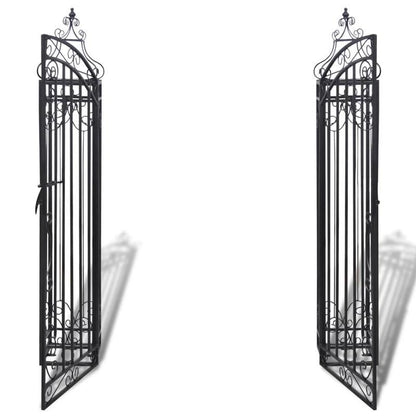 Smeedijzeren Poort – Tuinpoort – Buitenpoort – Entreepoort – Afscheiding – Zwart Design – Duurzaam Smeedijzer – 112x20,5x134 cm