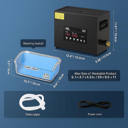 Ultrasoonreiniger – Ultrasone Reiniger – Brillenbad – Sieradenreiniger – Horlogereinigingsapparaat – 6 Liter Inhoud – 180W Met Verwarming En Timer