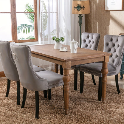 Eetkamerstoelen – Stoelen – Dining Chairs – Zitmeubilair – Set van 2 Grijs – Zacht Gestoffeerd – Bamboe Frame – Gemakkelijk Schoon te Maken