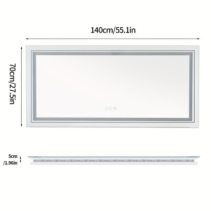 Badkamerspiegel – Spiegel – Wandspiegel – LED Spiegel – Verlichte Spiegel – XXL 120x80 cm – Anti-Beslag – Dimbare LED Met Touchbediening