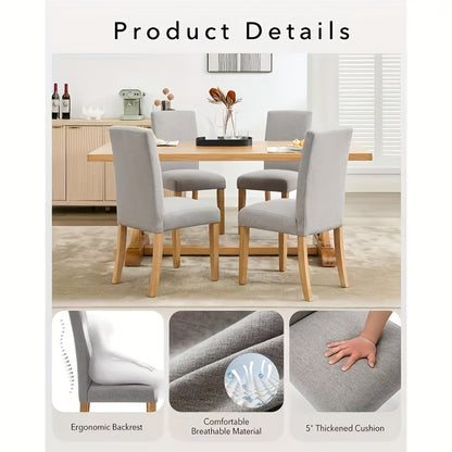 Eetkamerstoelen – Stoelen – Keukenstoelen – Bureaustoelen – Zitmeubels – Ergonomisch Gebogen Rugleuning – Beukenhouten Frame Met Memory Foam