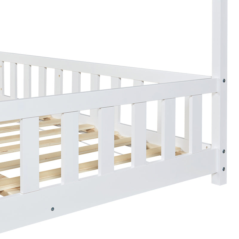 Kinderbed – Kinderbedden – Eenpersoonsbed – Hoogslaper – Stapelbed – Valbeveiliging – Massief Dennenhout – 140 x 200 cm