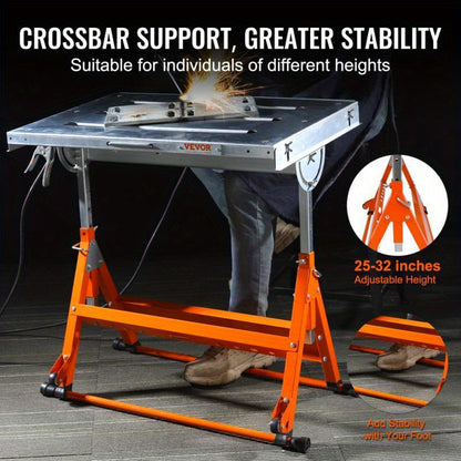 Laswerkbank – Lastafel – Werkbank – Mobiele Werktafel – Inklapbare Werkbank – Stalen Werkblad 76,2x50,8 cm – Verstelbare Hoogte & 181 kg Draagvermogen