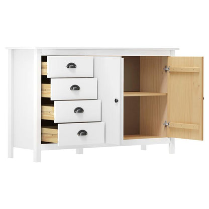 Sideboard – Dressoir – Opbergkast – Kast – Wit – Massief Grenenhout – Afneembaar Opbergvak – Compact 79x40x80 cm