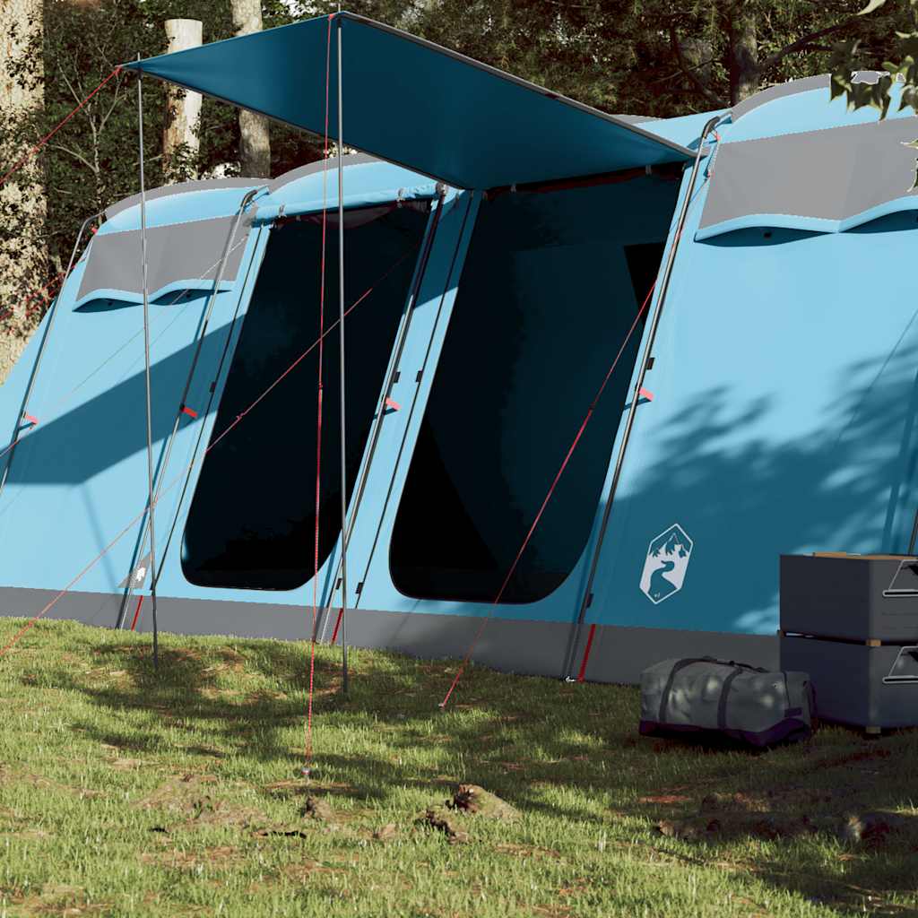 Kampeertent – Familietent – Tunneltent – Opblaasbare Tent – Lichtgewicht Tent – Ruim 10 Persoons – Waterdicht Polyester met PU-Coating - Blauw