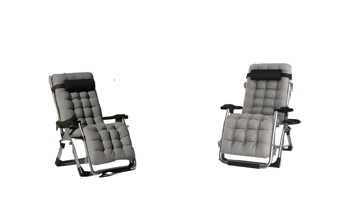 Loungestoel – Ligstoel – Tuinstoel – Relaxstoel – Vouwstoel – Set Van 2 – Comfortabel Memory Foam – Verstelbare Rugleuning
