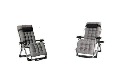 Loungestoel – Ligstoel – Tuinstoel – Relaxstoel – Vouwstoel – Set Van 2 – Comfortabel Memory Foam – Verstelbare Rugleuning