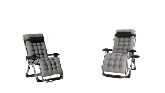 Loungestoel – Ligstoel – Tuinstoel – Relaxstoel – Vouwstoel – Set Van 2 – Comfortabel Memory Foam – Verstelbare Rugleuning