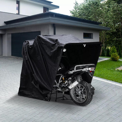 Motorfietshoes – Motorhoes – Scooterhoes – Motorfietsbescherming – Motorafdekking – Zwart – 600D Oxford Stof – 270×105×155 cm – Waterafstotend – Opvouwbaar Met Opbergtas