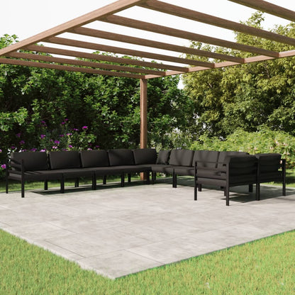 Loungeset – Tuinset – Loungebank – Zitgroep – Balkonmeubels – 9-delig modulair – Aluminium frame met zachte kussens