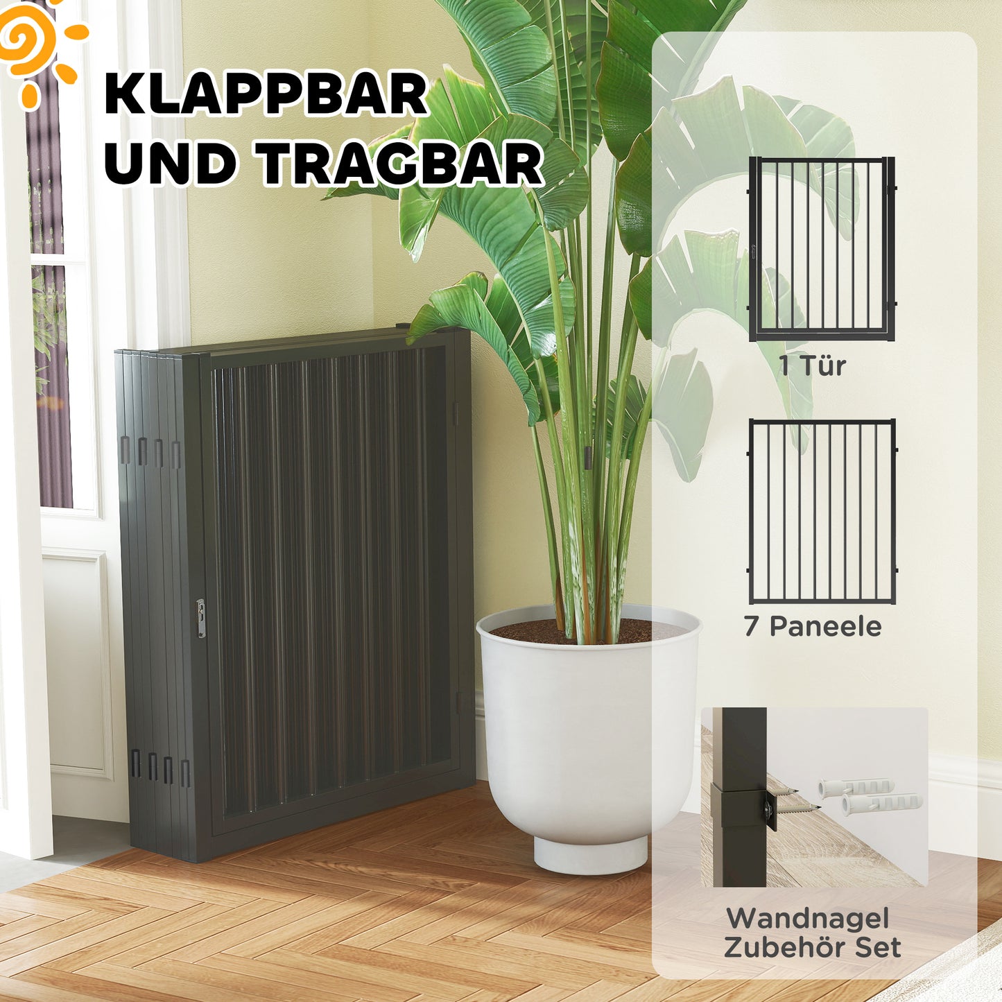 Hondenren – Puppyren – Puppy Omheining – Hondenbench – Dierenren – 8 Panelen Met Deur – Opvouwbaar & Draagbaar – Stevig Staal Zwart