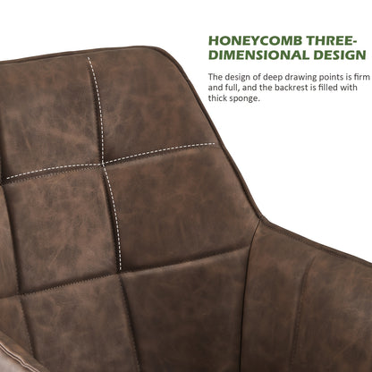 Draaibare Eetkamerstoelen – Armstoel – Stoel Met Armleuningen – Eetstoel – Loungestoel – Set Van 2 – Kunstleer Bekleding – 360° Draaibaar Met Memory Foam Zitting