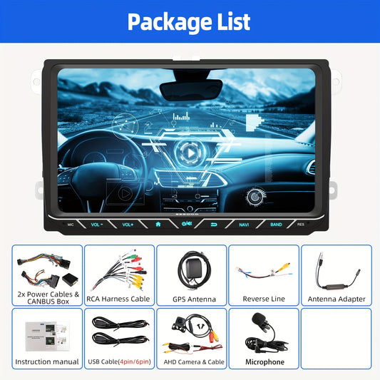 Multimedia Navigatiesysteem – Auto Radio – Android Head Unit – CarPlay Systeem – Multimedia Head Unit Met Camera & Microfoon – 9 Inch HD Touchscreen – Dual Wireless CarPlay & Achteruitrijcamera